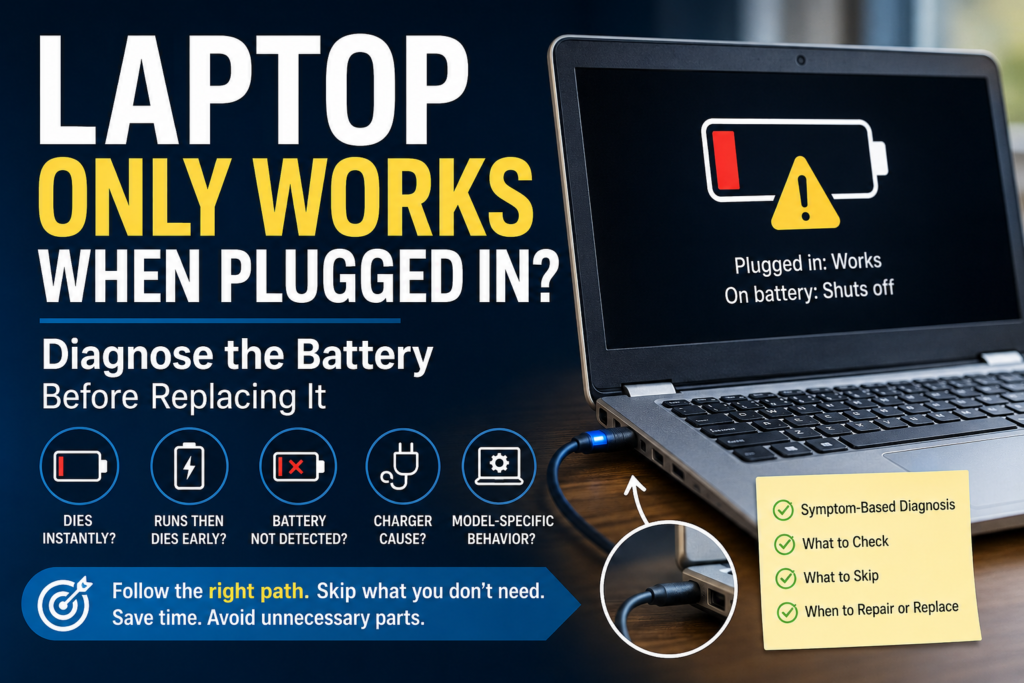 Laptop only works when plugged in