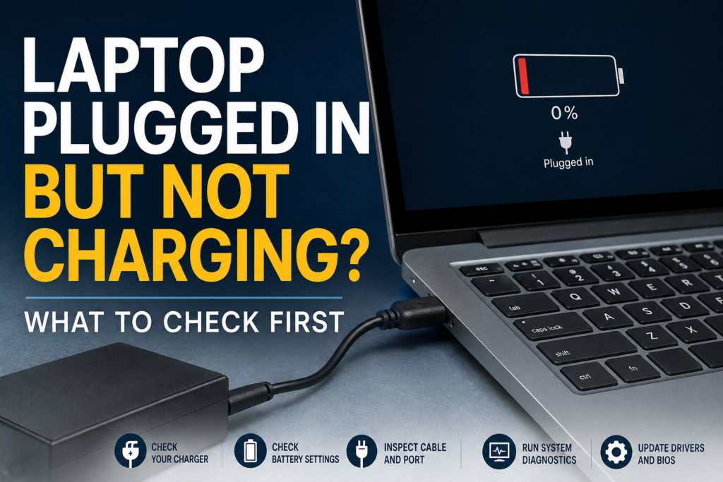 Laptop plugged in but not charging